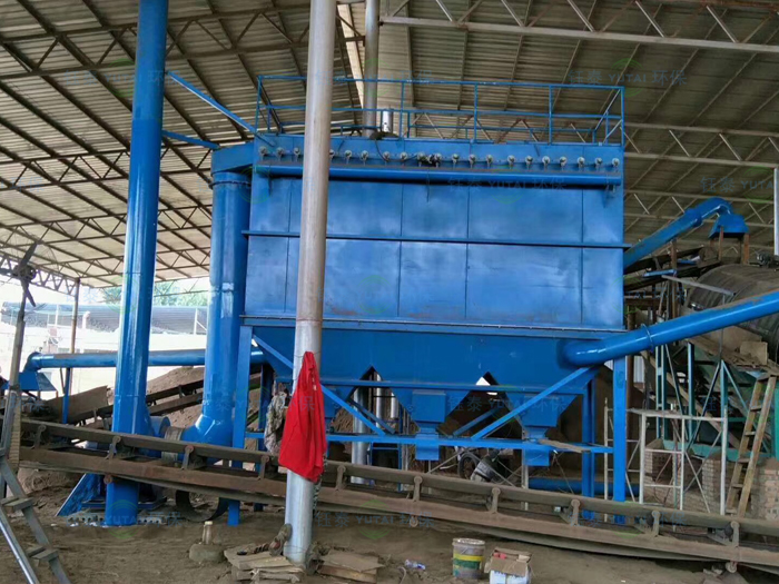 安徽明光市建材廠機製砂加工項目（mù）除塵（chén）器安裝完畢
